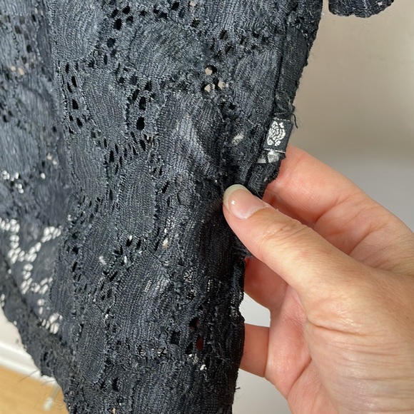 La Vie en Rose Aqua Black Eyelet Lace Dress or Coverup - Picture 4 of 8